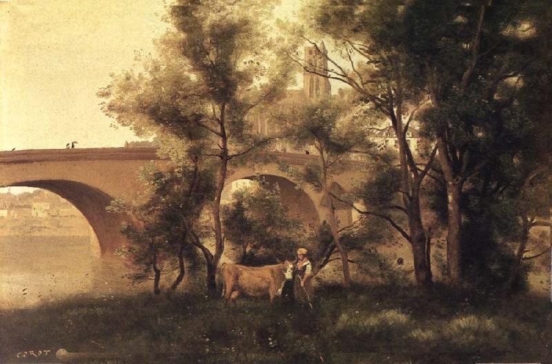 Corot Camille seine al bridge oil painting picture
